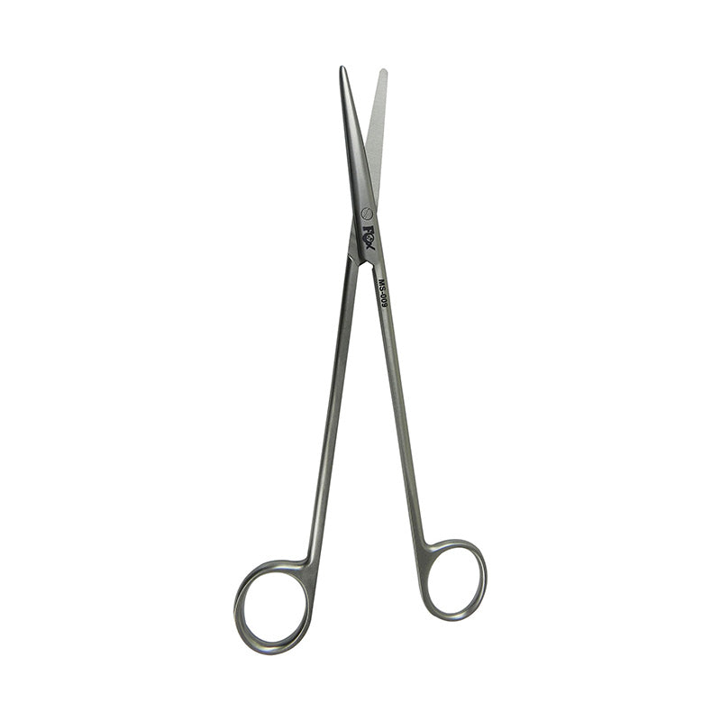 Straight Fox Surgical Metzenbaum scissors, 20 cm (8 inches), surgical scissors with blunt and sharp tips, designed for precise medical procedures.