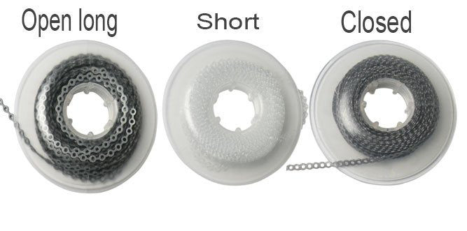G&H Ortho 15-foot elastic E-Chain with interconnected links, designed for orthodontic or dental applications.
