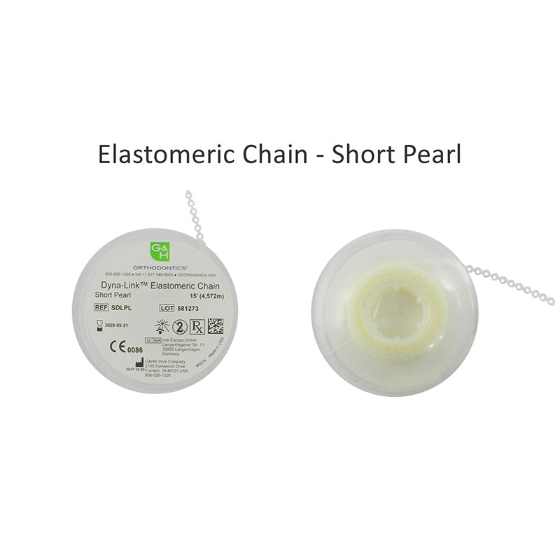 G&H Ortho elastic chain E-Chain 15 ft in black, flexible orthodontic chain for dental braces and appliance adjustments