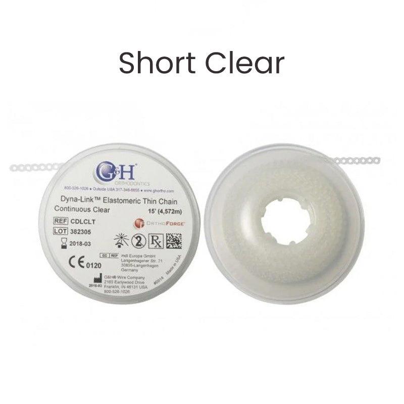 G&H Ortho Slim E-Chain 15 ft in silver, flexible electrical cable management chain with a sleek, slim design.