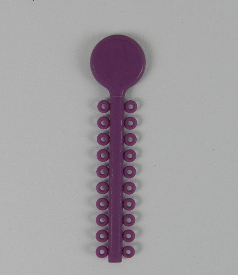 White G&H Select Elastomeric Ligature Ties for orthodontic use, shown in a large 1000-pack, branded G&H Ortho.