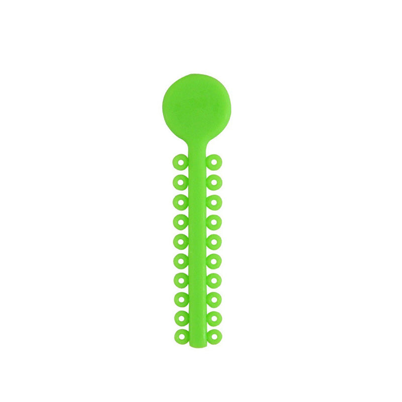 G&H Ortho G&H Select Elastomeric Ligature Ties in white, a pack of 1000 used for orthodontic braces and dental applications.