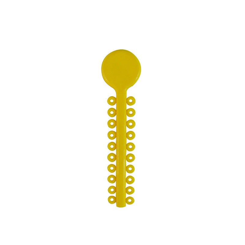 G&H Ortho G&H Select Elastomeric Ligature Ties in white, pack of 1000, used for orthodontic braces.