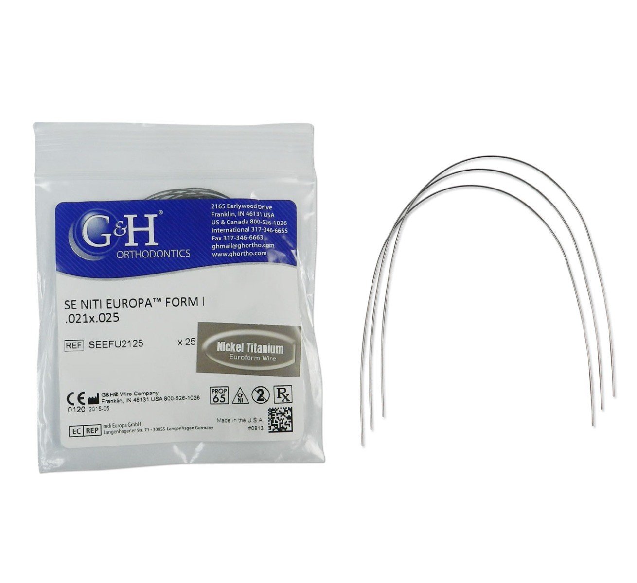 G&H Ortho G4 Niti Damon wire, nickel titanium orthodontic wire for upper braces, shown in a close-up image.