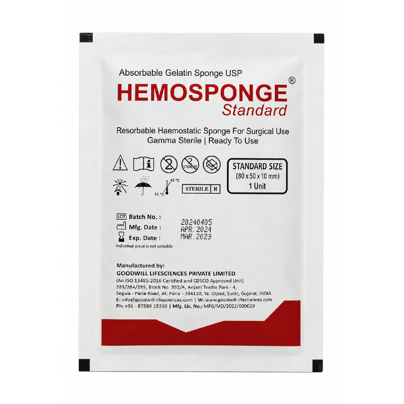 Goodwill Hemosponge standard membrane plug 80x50x10 mm, flexible sealing component for industrial applications