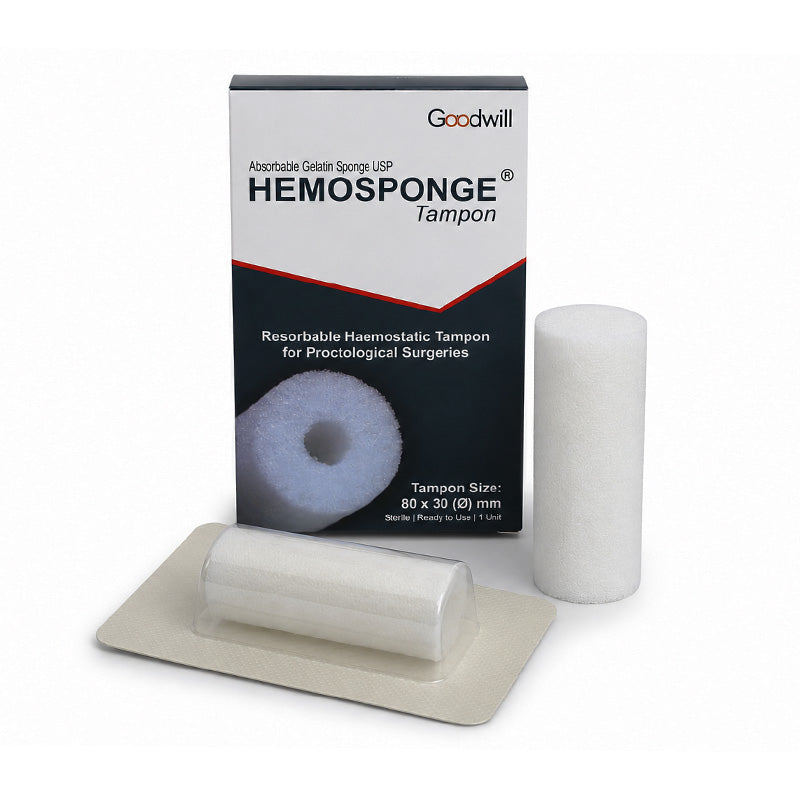 Goodwill Hemosponge tampon 80x30 mm hemostatic sponge membrane or plug used for bleeding control in medical procedures