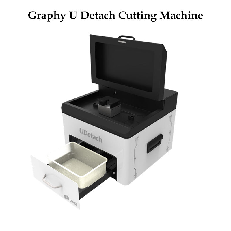 Graphy U Detach Cutting Machine for 3D printers, featuring precision cutting and easy attachment for detailed 3D printing accessories.