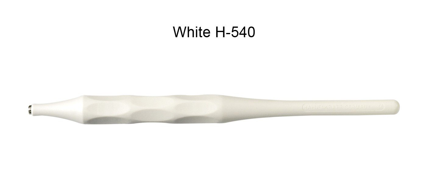 Hahnenkratt ERGOform handles in anthracite for mouth mirrors used in dental diagnostics.