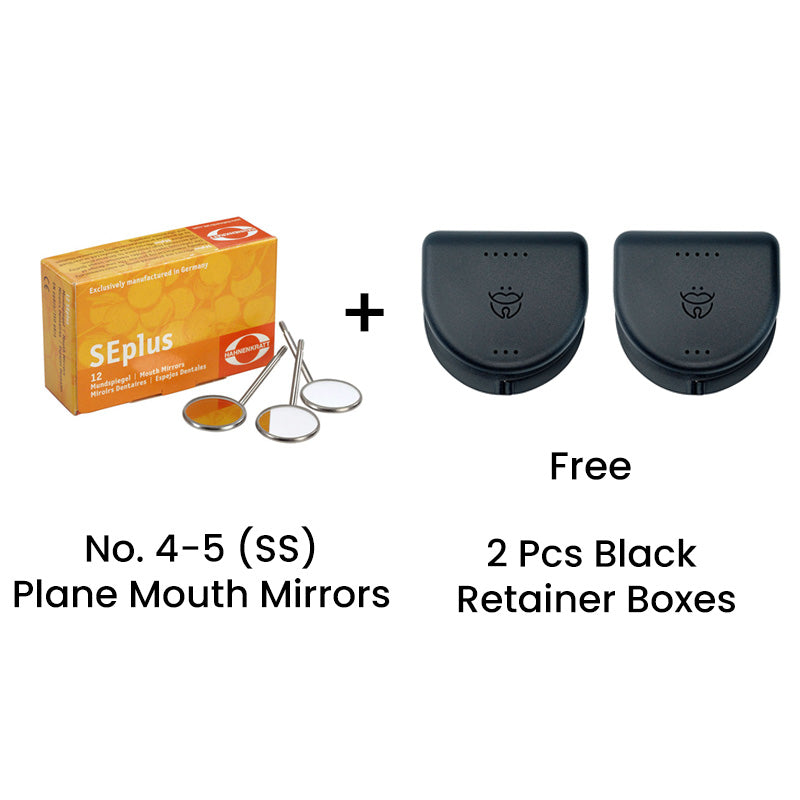 Hahnenkratt SE Plus Mouth Mirror for dental diagnostics, 22mm plane, stainless steel, used for oral examination.