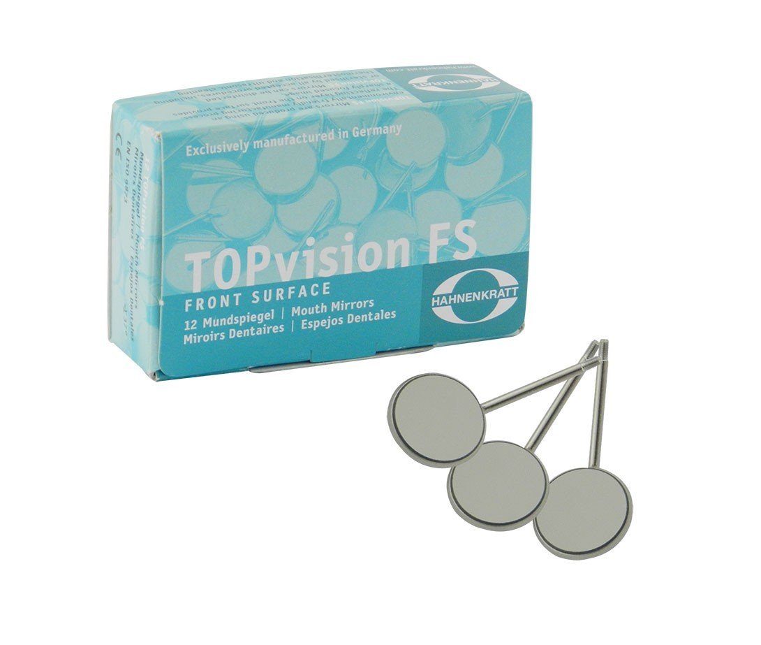 Hahnenkratt TOPvision FS Mouth Mirror for dental diagnostics, 24mm size, with a no. 5 CS plane handle.