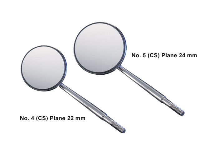 Hahnenkratt TOPvision FS Mouth Mirror for diagnostics, 24mm, with no. 5 CS plane, used in dental examinations.