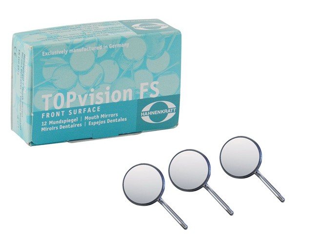 Hahnenkratt TOPvision FS Mouth Mirror for dental diagnostics, 24mm diameter, professional dental instrument.