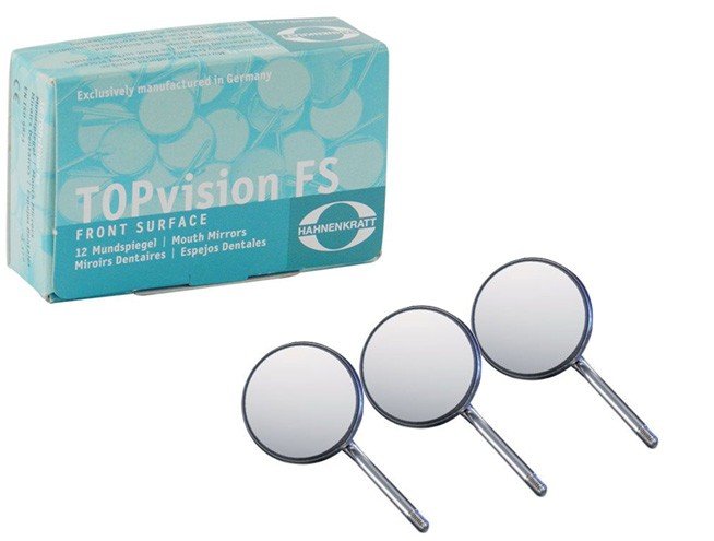 Hahnenkratt TOPvision FS Mouth Mirror for dental diagnostics, 24mm size, with a no. 5 CS plane, designed for precise oral examination.