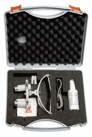 Heine Binocular Loupes S-Frame with 3.5x magnification and 420mm focal length, featuring i-View for precise dental or surgical work.
