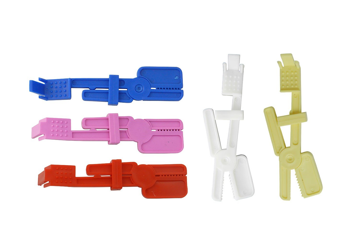 Set of three LD X-Ray Plastic Clips, dental accessories for X-ray procedures, durable and easy to use in dental imaging.