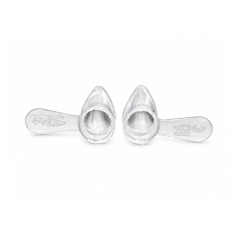 LD Dental Disposables Pedo Crowns set with two adult-sized LD Pedo Strip Crowns in natural tooth color, upper right view.