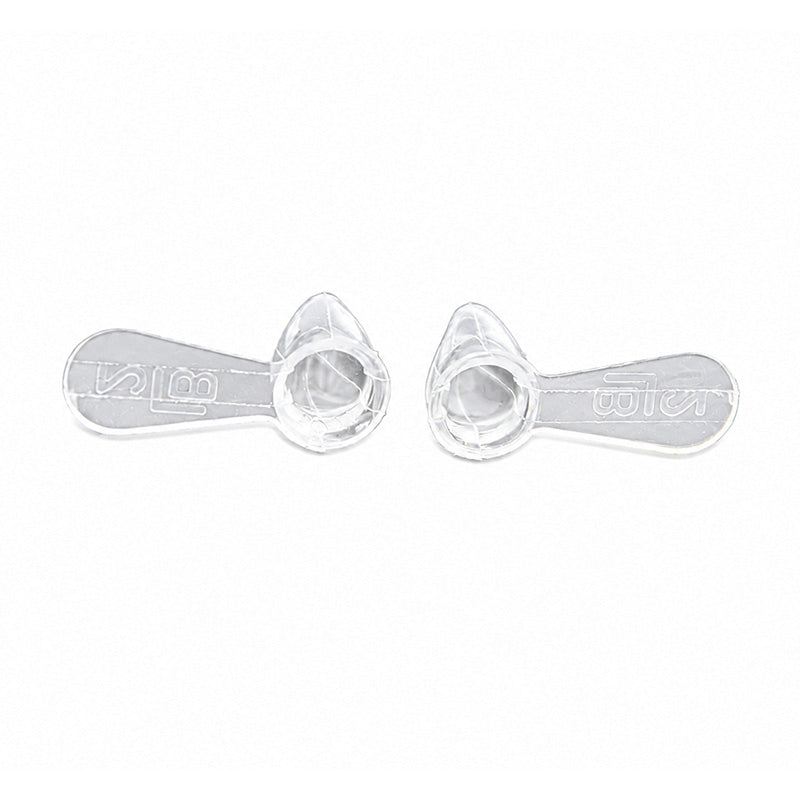 LD Pedo Strip Crown 2-pack for adult and pediatric dental use, showing upper right teeth with clear, tooth-colored crowns.