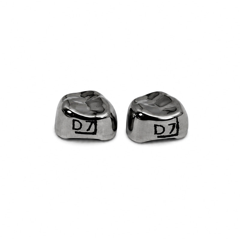 LD Dental Disposables stainless steel crown for adult and pedo teeth, shown on upper right tooth in dental model.
