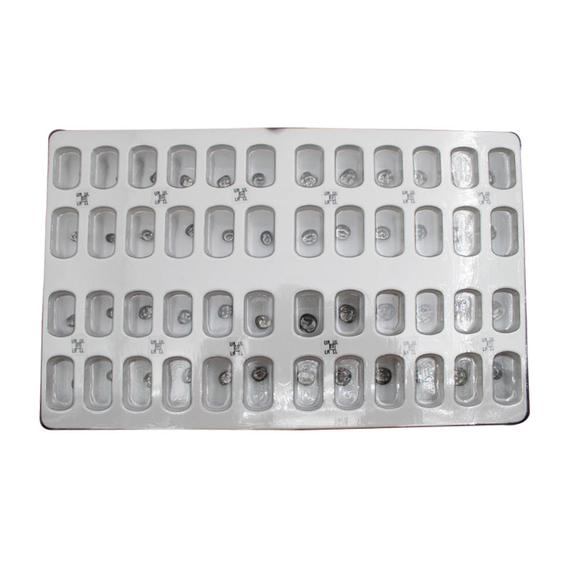 LD Dental Disposables Adult Pedo Crowns Starter Kit with various dental crown sizes and materials for pediatric and adult dental restorations.