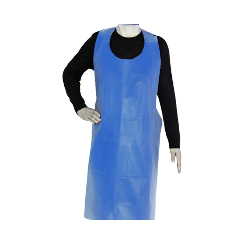 LD Dental Disposables disposable plastic apron from PPE kit, used as patient bib, towel, tray cover, or tray paper in dental procedures.
