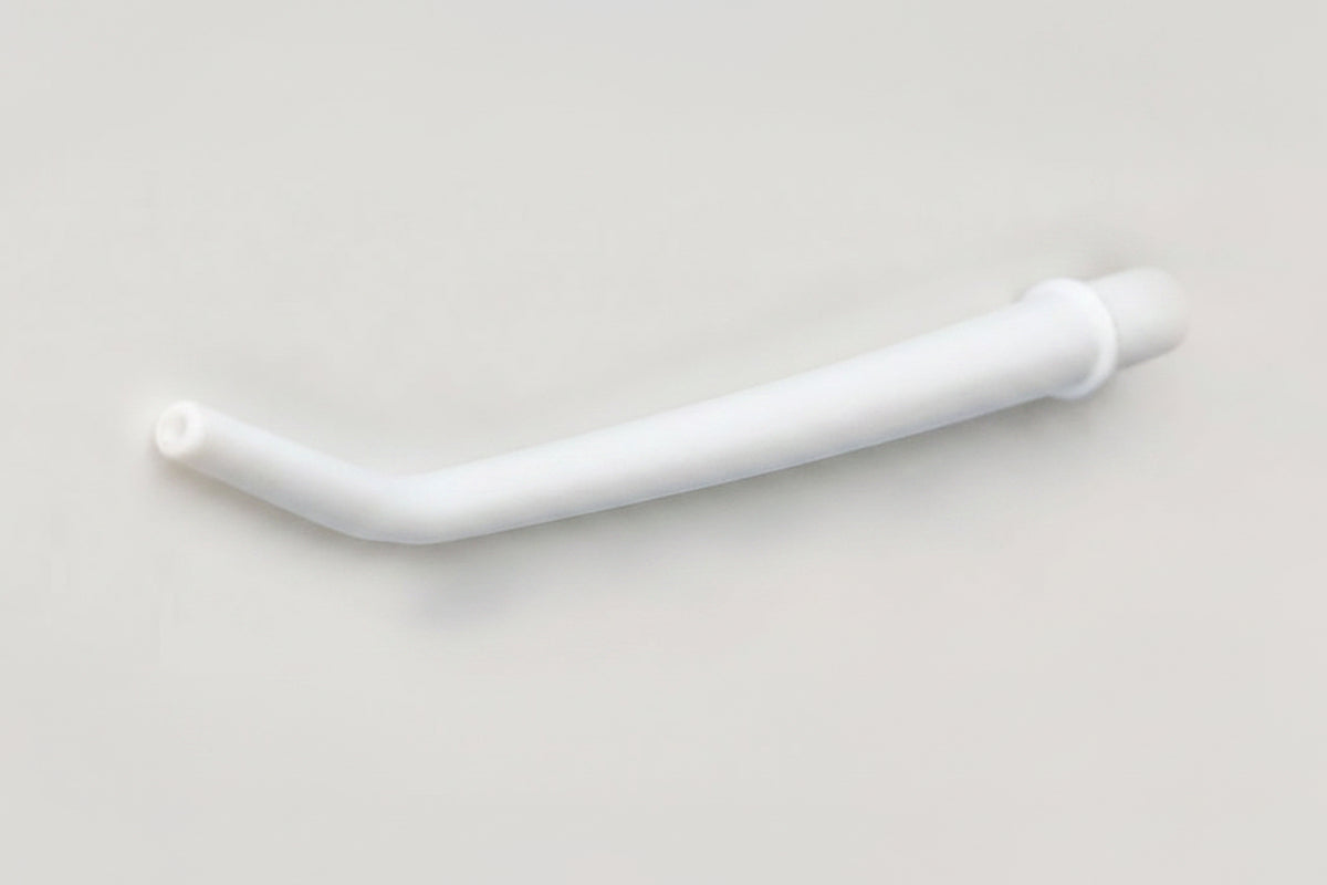 White LD Surgical Aspirator Tips for dental procedures, designed for use with dental aspirator systems by LD Dental Disposables.