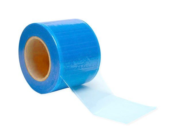 Blue LD Barrier Protection Film 4x6 inches from LD Dental Disposables, used for barrier protection in dental settings.