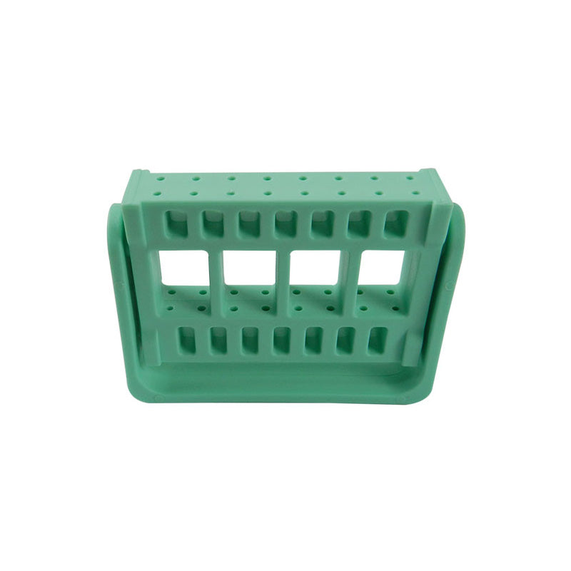LD Dental Disposables Endo Block with 16 holes, compatible with burs, used as a dental bur accessory for endodontic procedures.