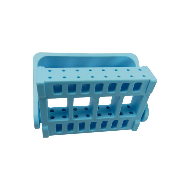 LD Endo Block 16 Holes for Burs, dental bur accessory, sterilizable plastic holder for endodontic procedures.