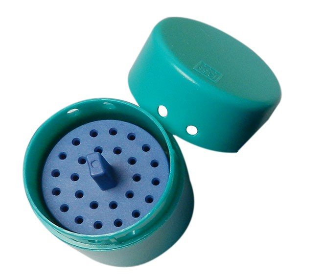LD Dental Disposables Endo Box Round 26 bur accessory, compact dental tool storage with round design for endodontic procedures.