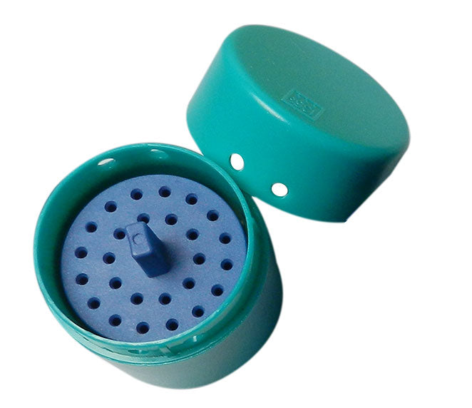LD Dental Disposables Endo Box Round 26 bur accessory for dental procedures, shown in sleek round packaging.