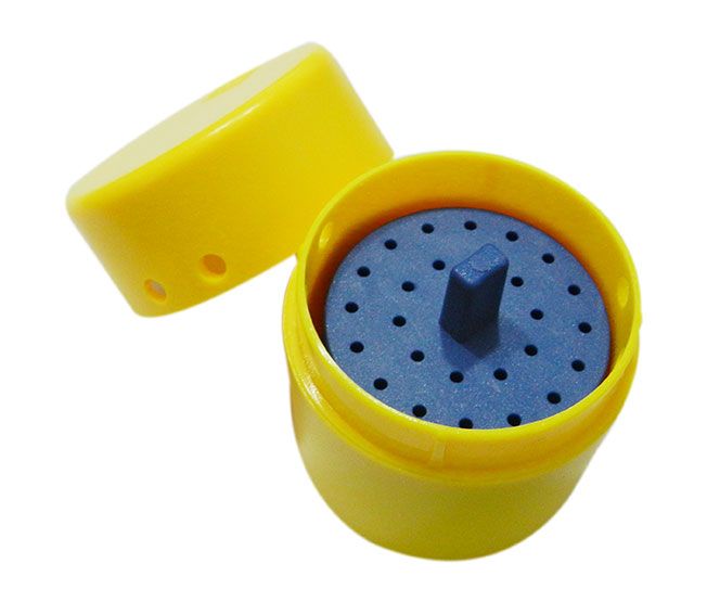 Round LD Endo Box 26 bur accessory from LD Dental Disposables, used for endodontic procedures and dental treatments.