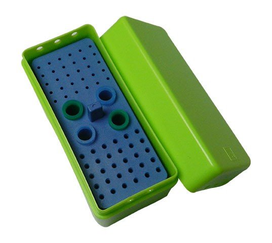 LD Dental Disposables autoclavable rectangular endo box for bur accessories, 72-pack, durable dental sterilization container