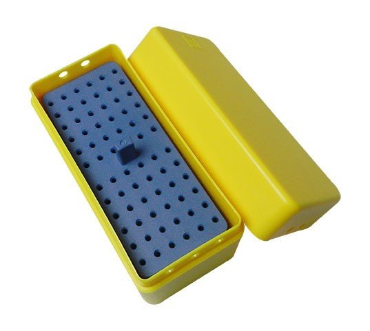 LD Dental Disposables autoclavable rectangular endo box for bur accessories, designed for dental sterilization and organization.