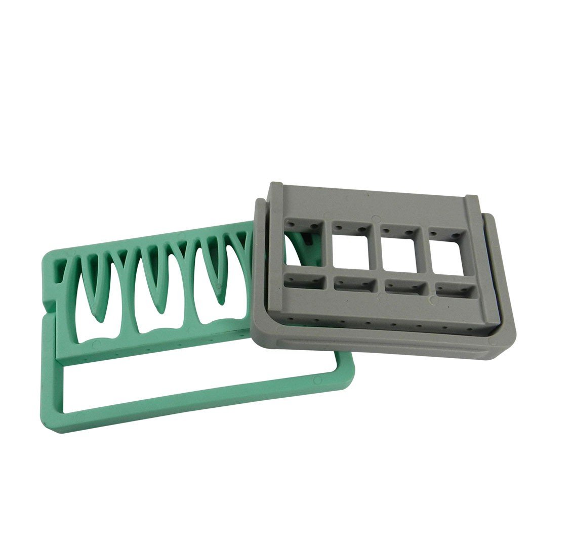 LD Endo Block with 8 holes for burs, dental bur accessory by LD Dental Disposables, used in endodontic procedures.