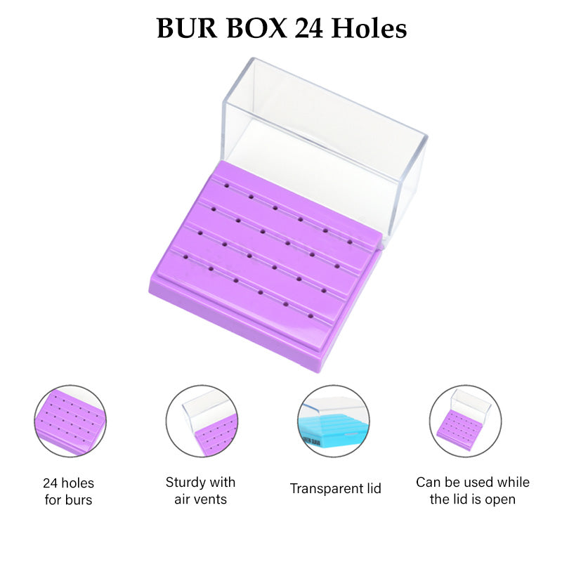 LD Dental Disposables LD Bur Holder, 24-hole, dental bur accessory for organization and secure storage of dental burs.