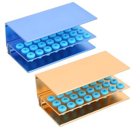 LD Dental Disposables metal bur holder with 24 holes for organizing dental burs in a professional dental practice.