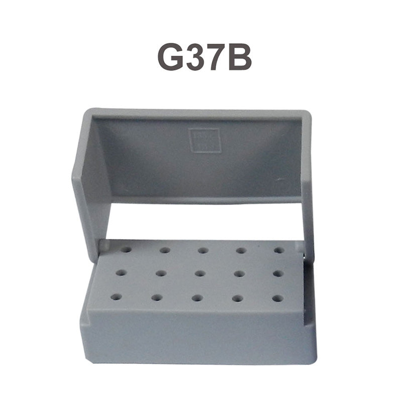LD Dental Disposables G37 Bur Holders with 15 holes for dental bur accessories, designed for secure tool storage.