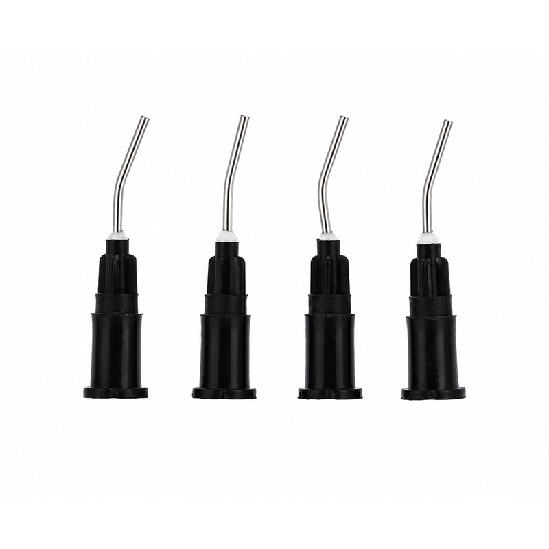 Set of LD Pre-Bent Dispensing Tips for dental composites, 18 gauge, in a pack of 100, designed for precise composite application.