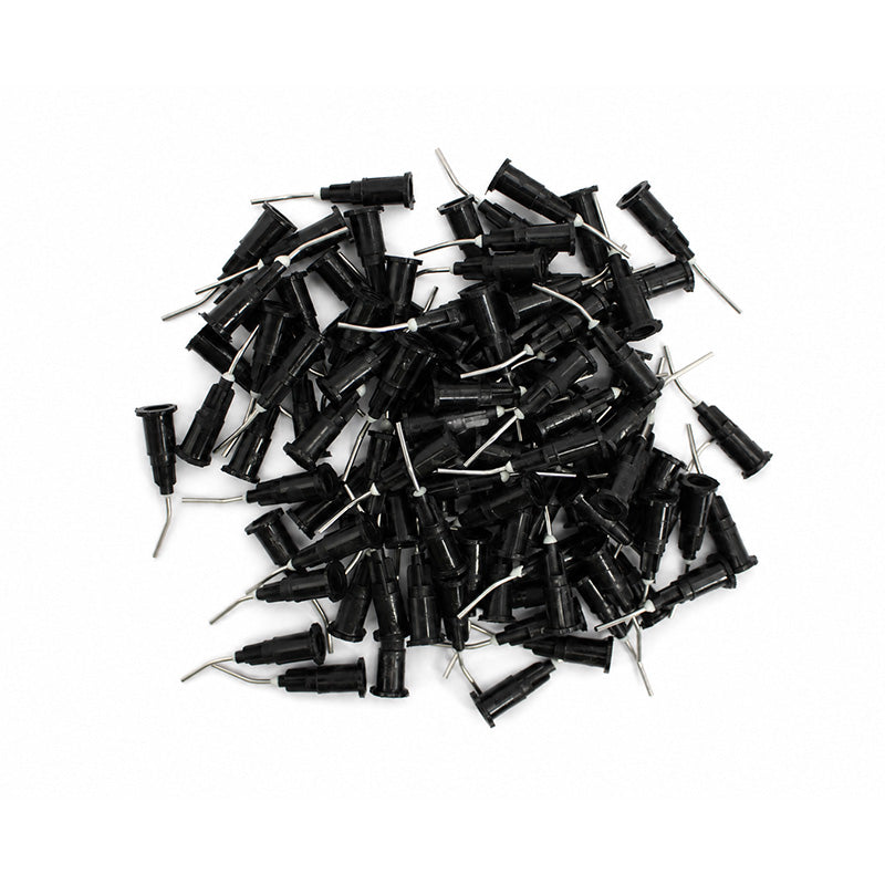 Pack of 100 LD Pre-Bent Dispensing Tips for dental composites, designed for precise application and easy handling.