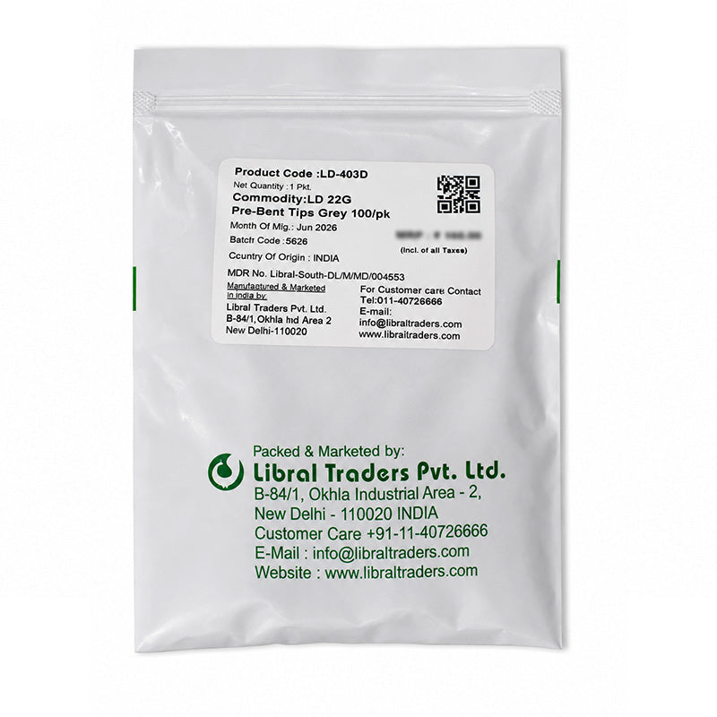Set of 100 LD Pre-Bent Dispensing Tips for dental composites, compatible with dental procedures and easy to use.