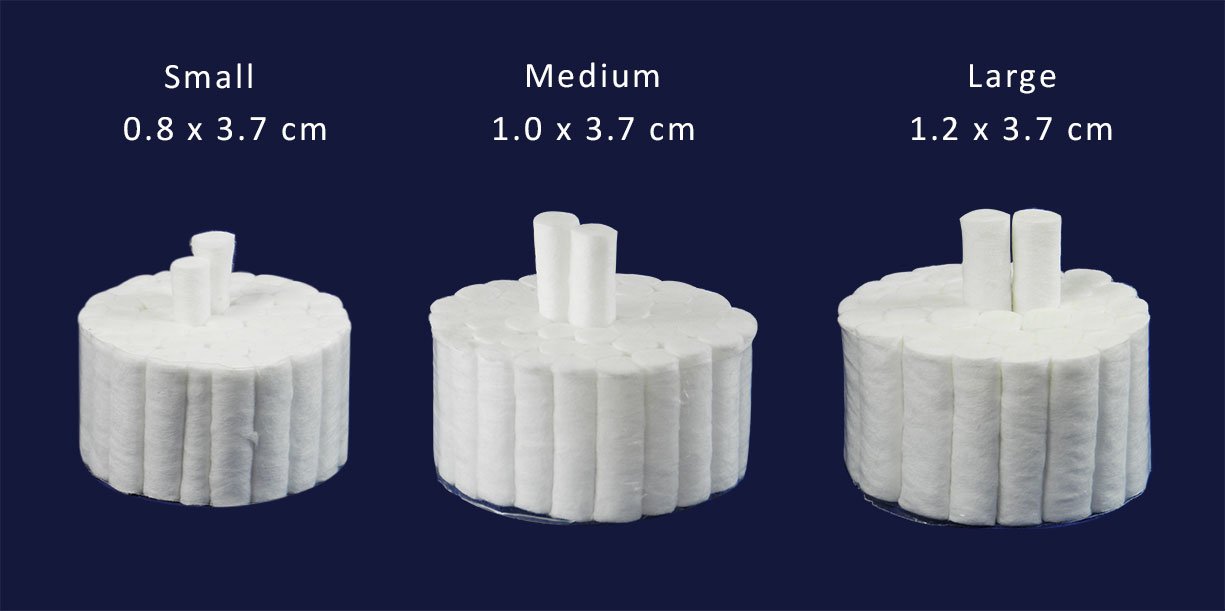 LD Disposable Cotton Rolls in a cotton dispenser, 1000-pack, dental disposable product for dental and medical use.