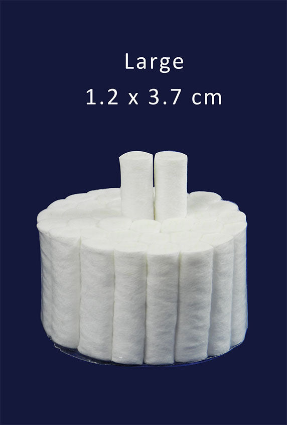 LD Dental Disposables cotton dispenser with assorted cotton rolls, 1000-pack for dental and medical use.