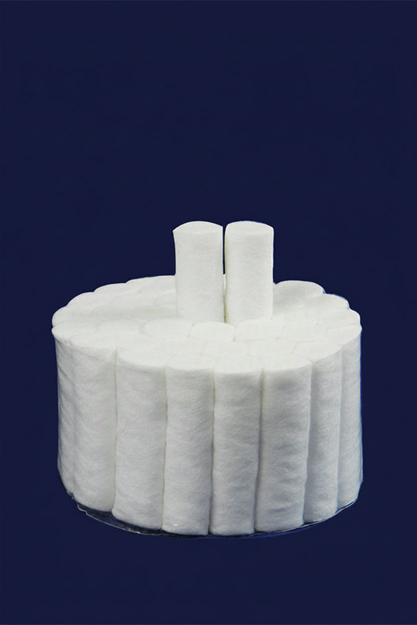 LD Dental Disposables cotton dispenser with assorted cotton rolls, 1000-pack for dental and medical use.