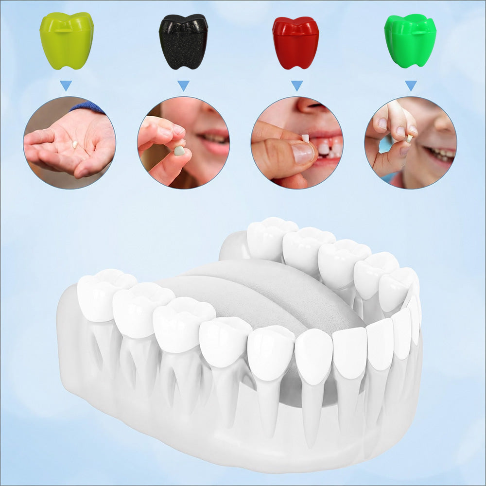 Set of 10 LD Teeth Saver Boxes for dentures and retainers, made by LD Dental Disposables, in a compact storage design.