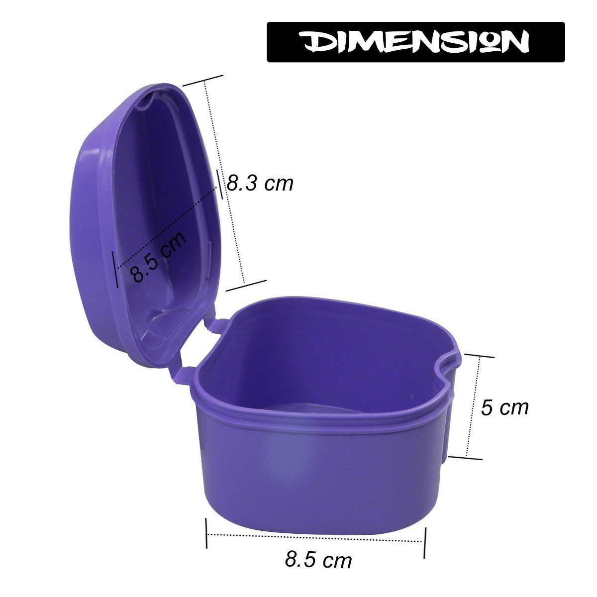 Assorted LD Denture & Retainer Boxes in a pack of 10, compact storage containers for dental prosthetics by LD Dental Disposables.