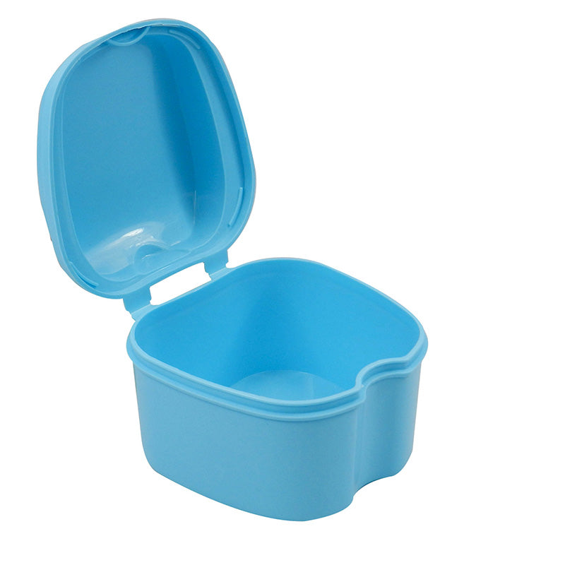 Set of 10 LD Denture & Retainer Boxes by LD Dental Disposables, assorted sizes for safe denture storage.