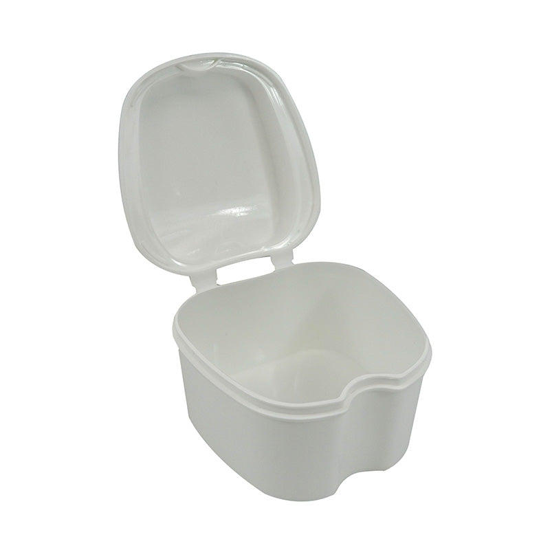 Assorted LD Denture & Retainer Boxes in a 10-pack, featuring secure lids and compact storage for dental appliances.