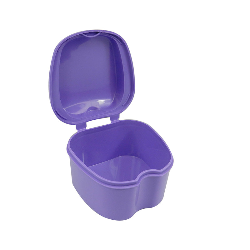 Set of 10 LD Denture & Retainer Boxes by LD Dental Disposables, assorted sizes for storing dental appliances.