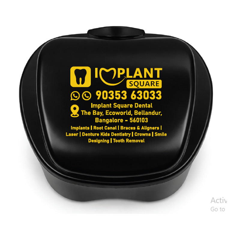 Assorted LD Denture & Retainer Boxes in a 10-pack, compact plastic storage cases for dental appliances.