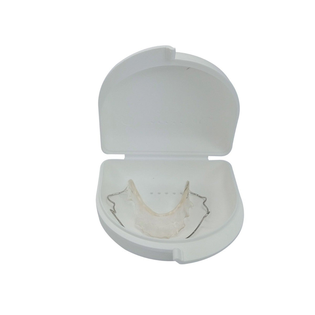 Assorted LD Dental Disposables medium denture and retainer boxes, 10-pack, for safe storage of dental appliances.